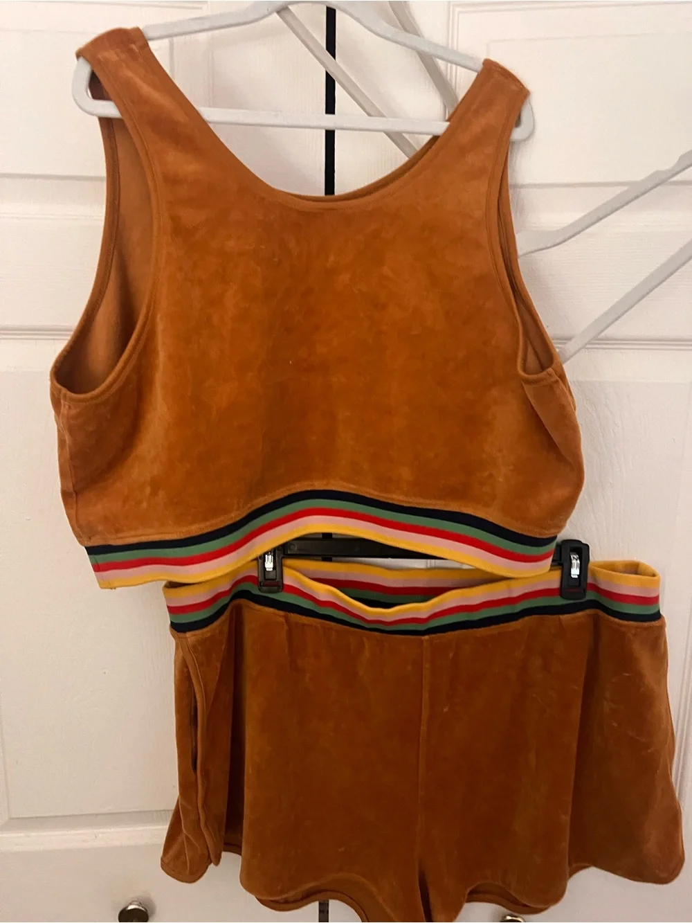 Wild and Fable 2X Velvet Two-Piece Crop Top & Shorts Set